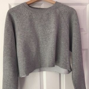 Cropped crew neck sweatshirt